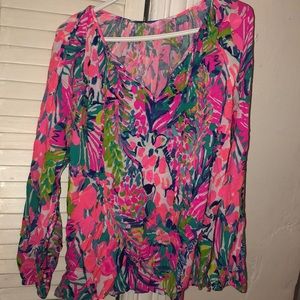 lily pulitzer long sleeve willa top